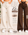 Oferta Promo - kit 2 Peças Calça Jeans Feminina Wide Leg  Linha Premium  Cintura Alta 100% Algodão